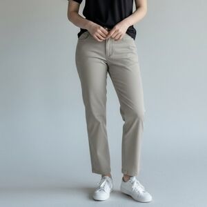 Zara Light Gray High Waist Crop Chinos Size Small